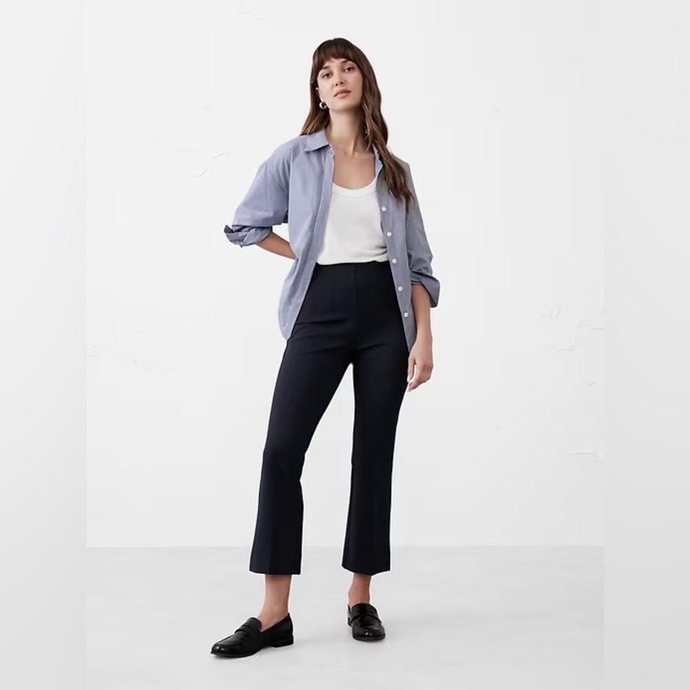 NWT! Banana Republic Navy Bootcut Cropped Ponte Pull-On Pant - 706708 📻9️⃣